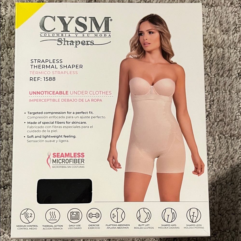 CYSM Black Strapless Thermal Shaper Sz M